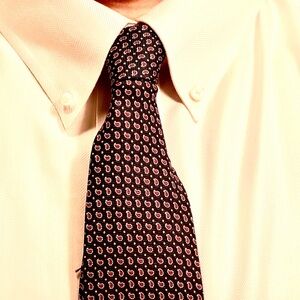 POLO Tie/Necktie * Silk * Classic Tear Drop Pattern on Dark Base [56" x 4”]